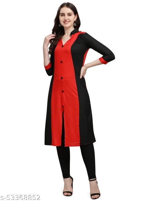 A Line Black Common Color Kurti 